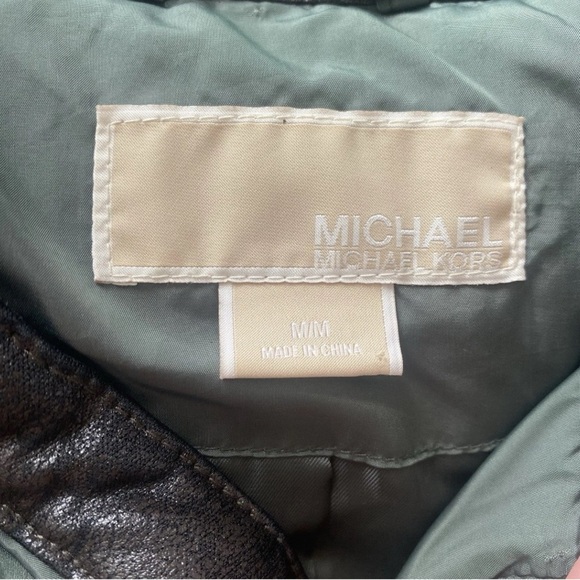 Michael Michael Kors Womens Green Down Filled Puffer Jacket Size Medium - Picture 3 of 7